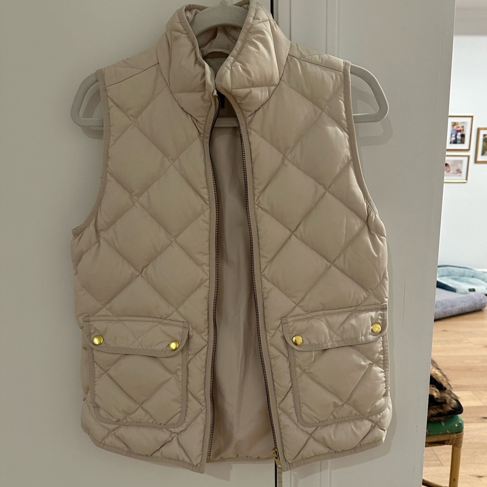 J. Crew cream puffer vest